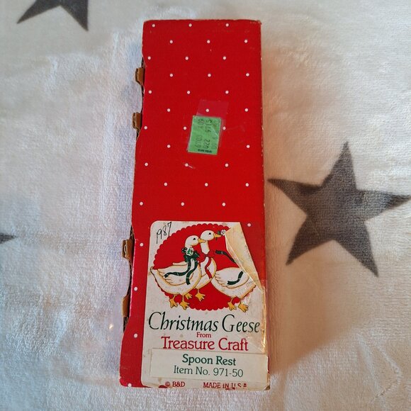 Christmas Geese From Treasure Craft Made in USA Spoon Rest 971-50 1987 - Picture 2 of 8